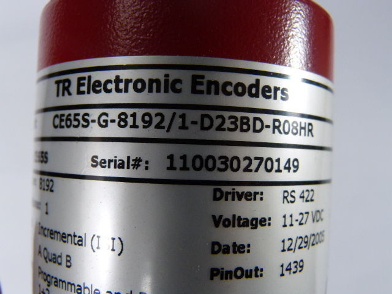 TR Electric CE65S-G-8192/1-D23BD-R08HR Rotary Encoder 11-27VDC 8192-Step USED