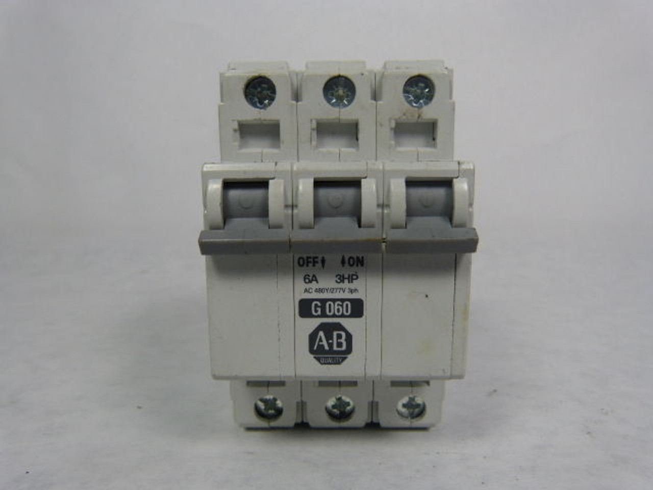 Allen-Bradley 1492-CB3-G060 3-Pole Circuit Breaker 6A 480VAC USED