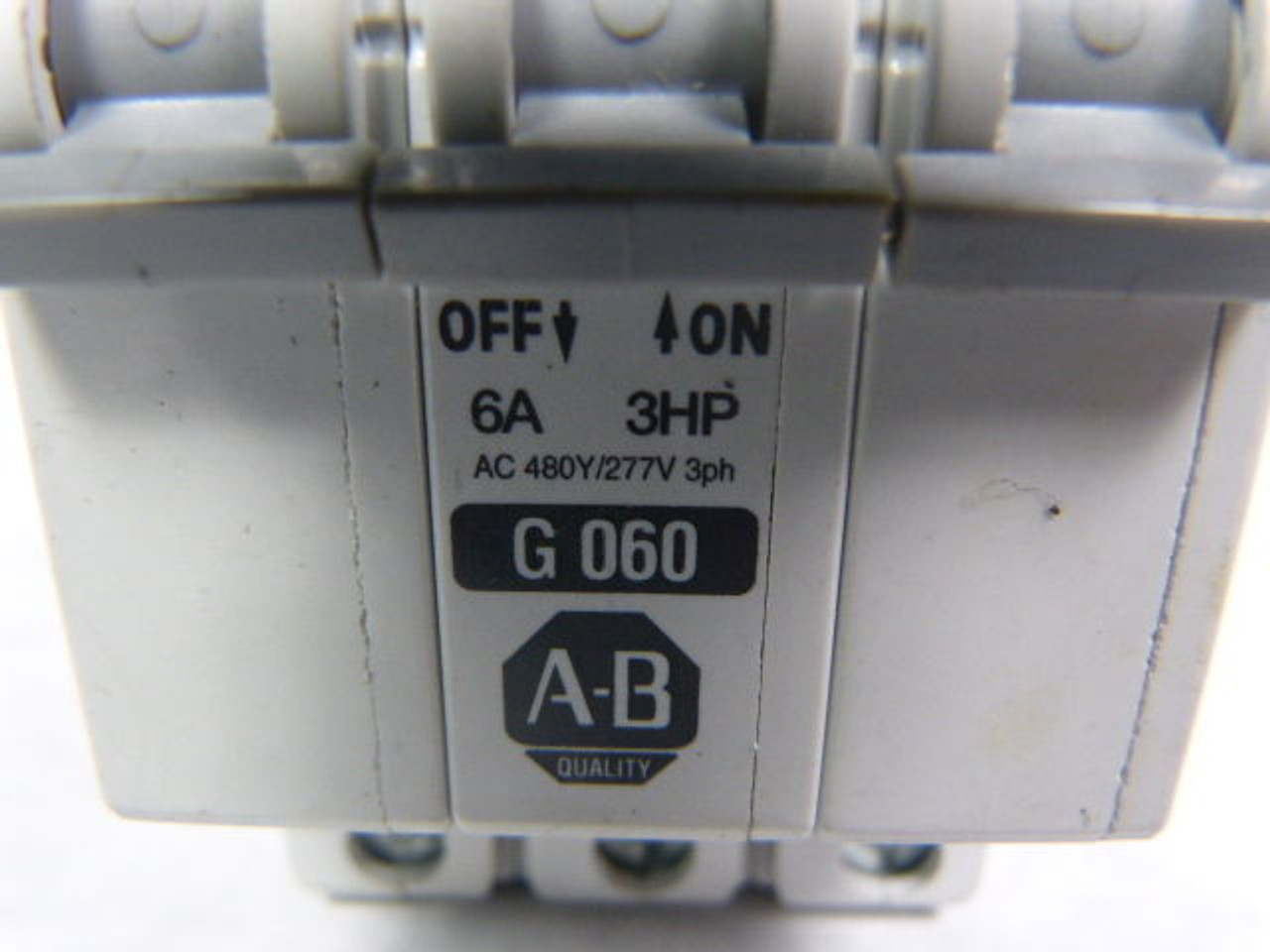 Allen-Bradley 1492-CB3-G060 3-Pole Circuit Breaker 6A 480VAC USED