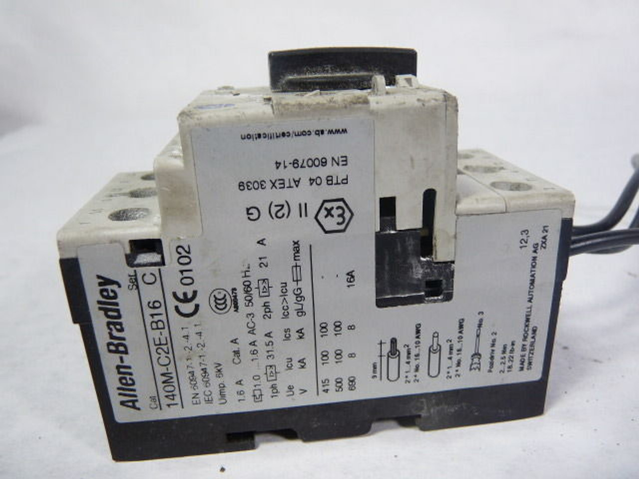 Allen-Bradley 140M-C2E-B16 Series C Circuit Breaker *Cosmetic Damage* USED