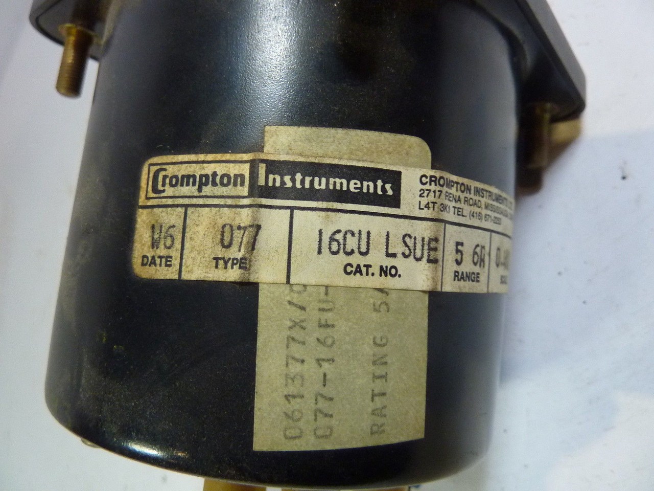 Crompton 16CU-LSUE Amperes Panel Meter 5-6 Amp USED