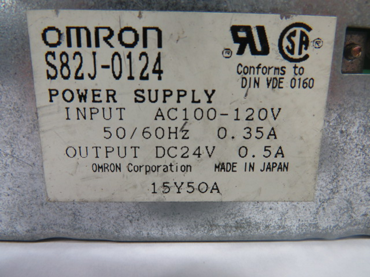 Omron S82J-0124 Power Supply 24VDC USED