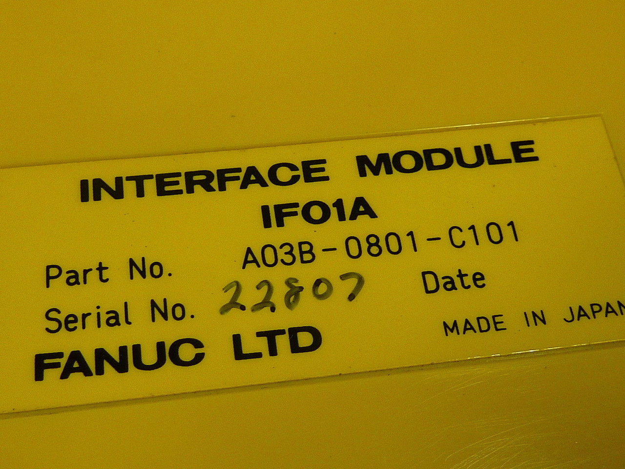 Fanuc A03B-0801-C101 Input Output Module IF01A USED