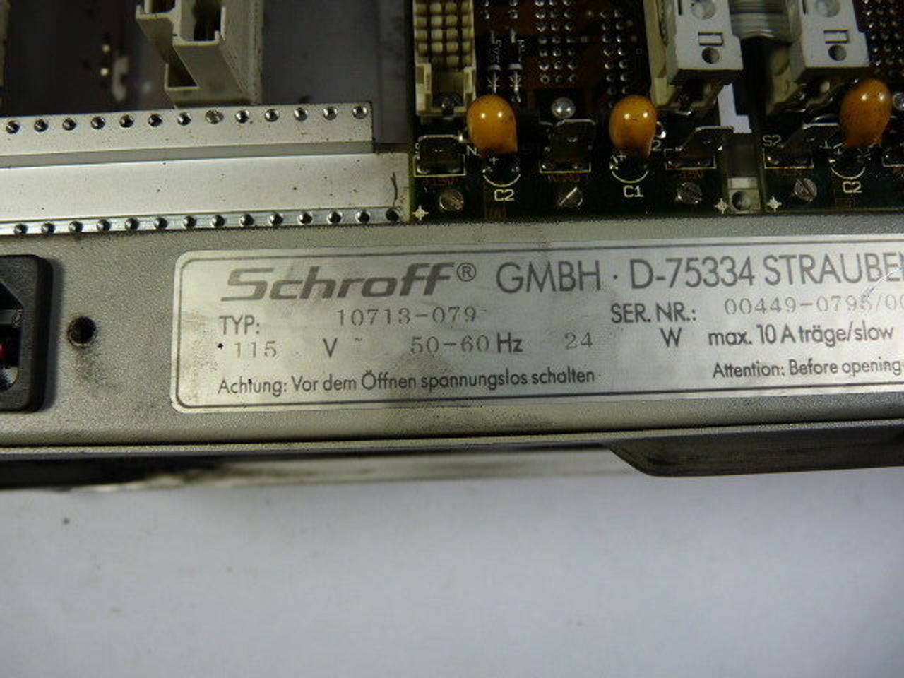 TUV 10713-079 PLC Module Rack 115V USED