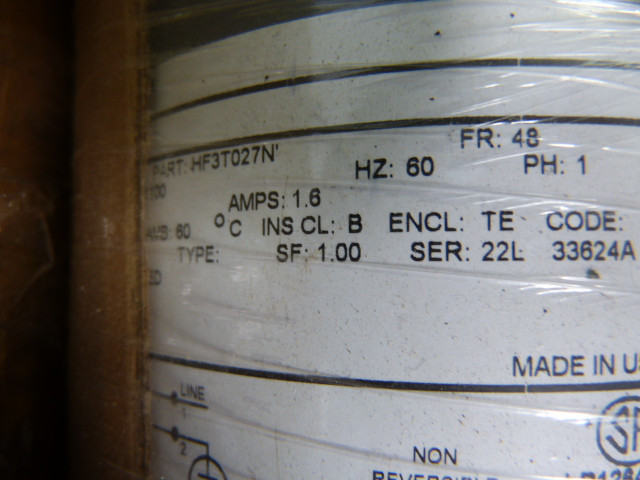 Magnetek 1/2HP 1100RPM 460V 48 TE 1Ph 1.6A 60Hz NEW