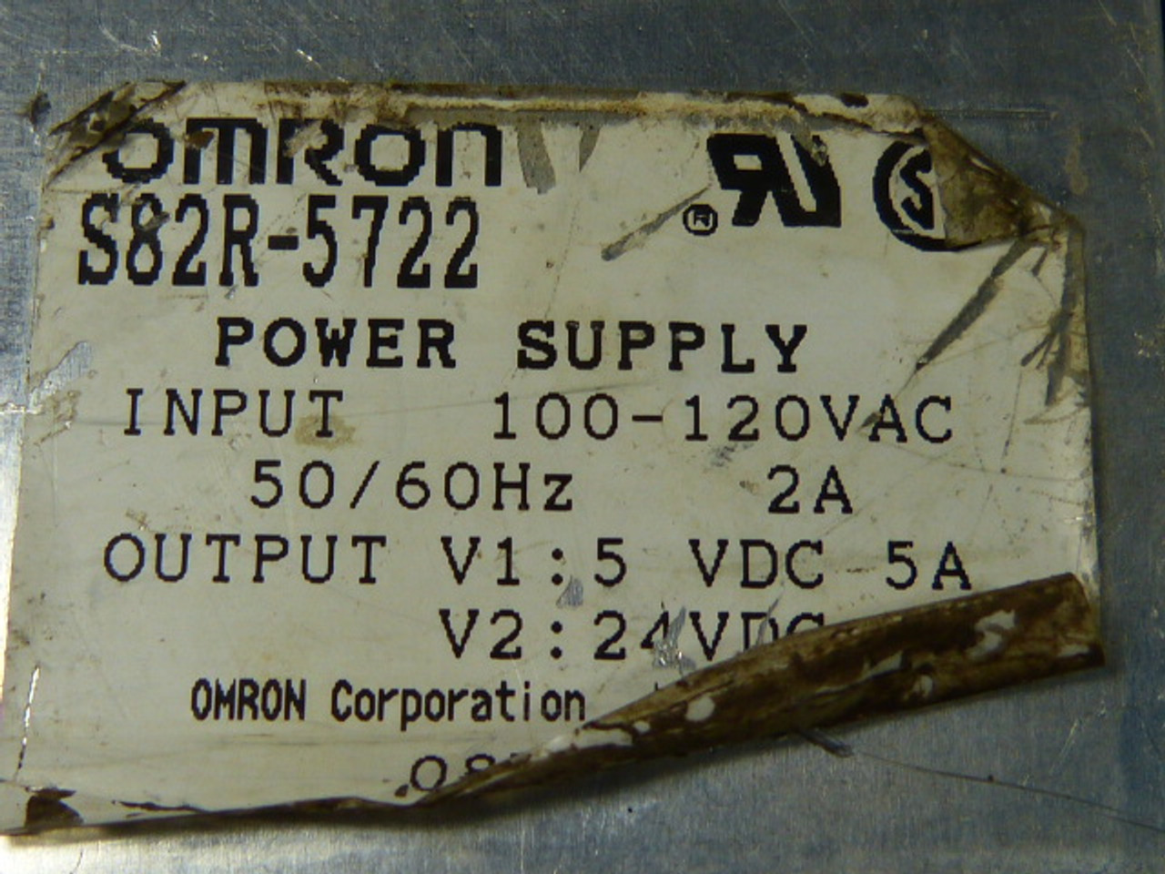 Omron S82R-5722 Power Supply Dual Out 5Amp 120Vac USED