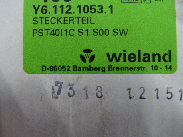 Wieland Y6.112.1053.1 1-Pole Panel Mount DC Solar Connector 100-Pack BOX DMG NEW