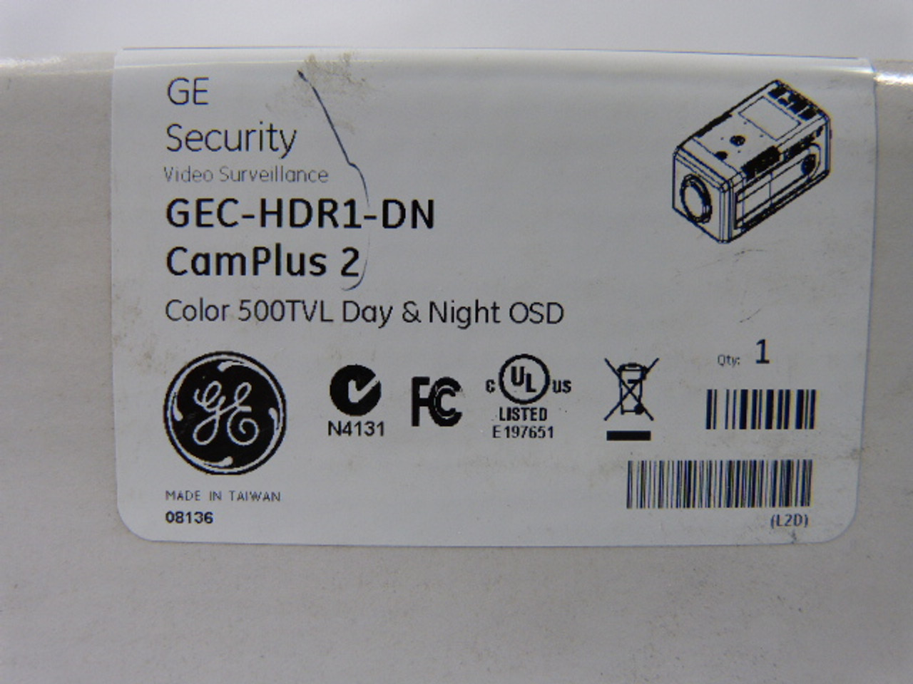 GE Security GEC-HDR1-DN Hyper Dynamic Range Day/Night Camera 500TVL ! NEW !
