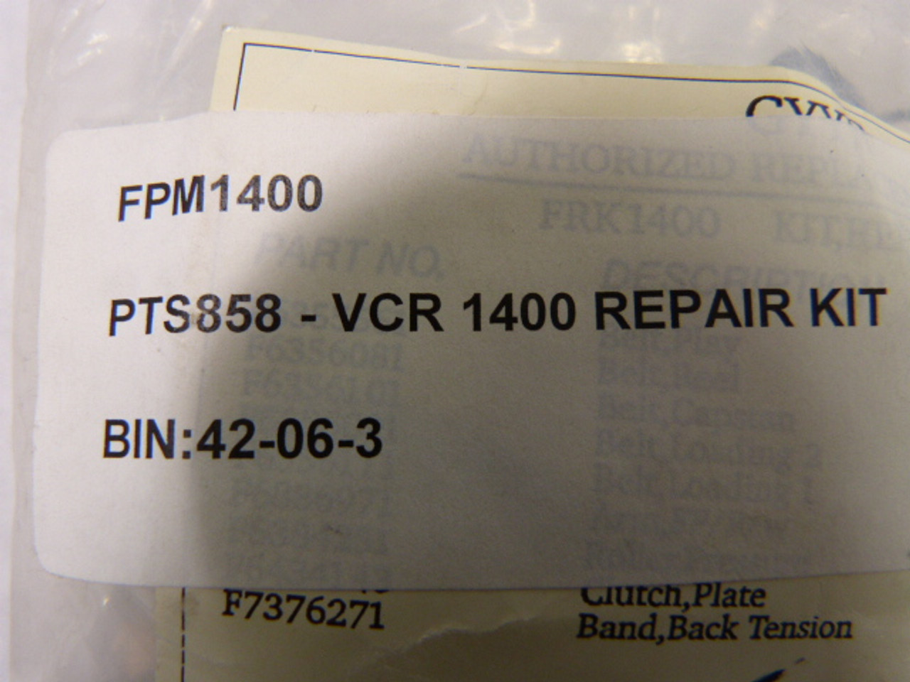 GYYR FPM1400/PTS858-VCR Repair Kit ! NWB !