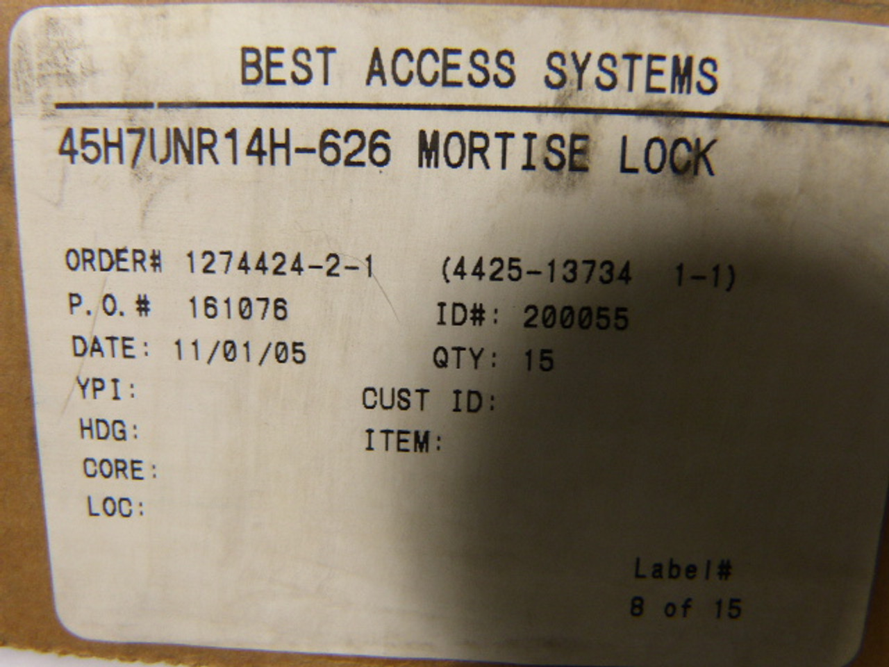 Best Access 45H7UNR14H-626 Universal Mortise Lock ! NEW !