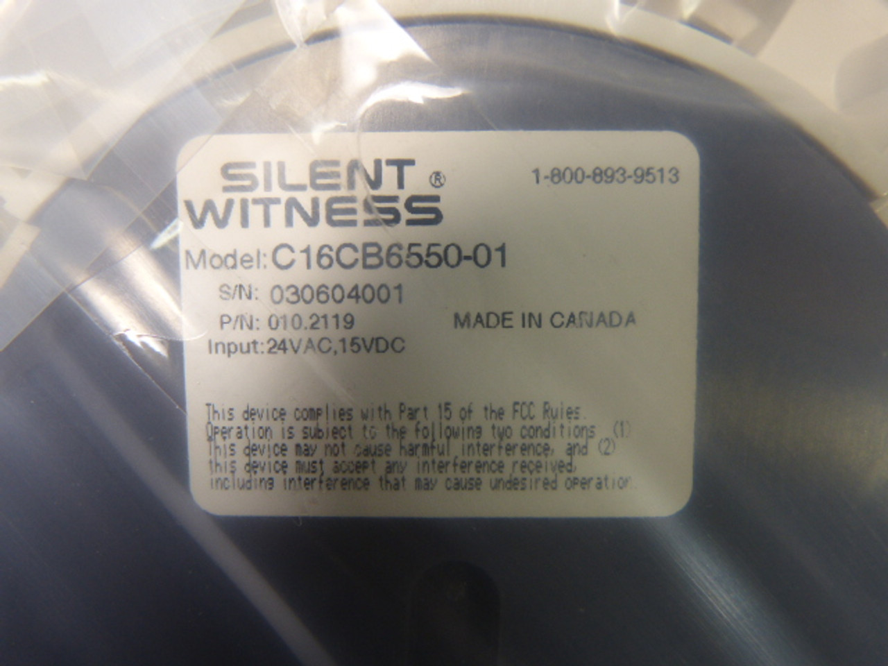 Honeywell C16CB6550-01 Silent Witness Security Camera 24VAC 15VDC ! NEW !