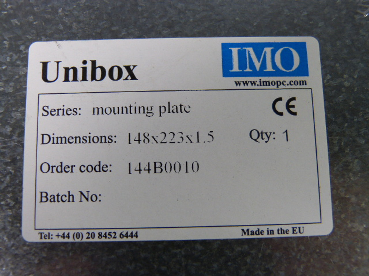 Unibox 144B0010 Mounting Plate 148 x 223 x 1.5 NEW