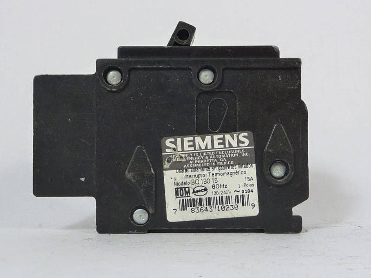 Siemens Breaker 15A 120/240V 1P BQ 1B015 USED