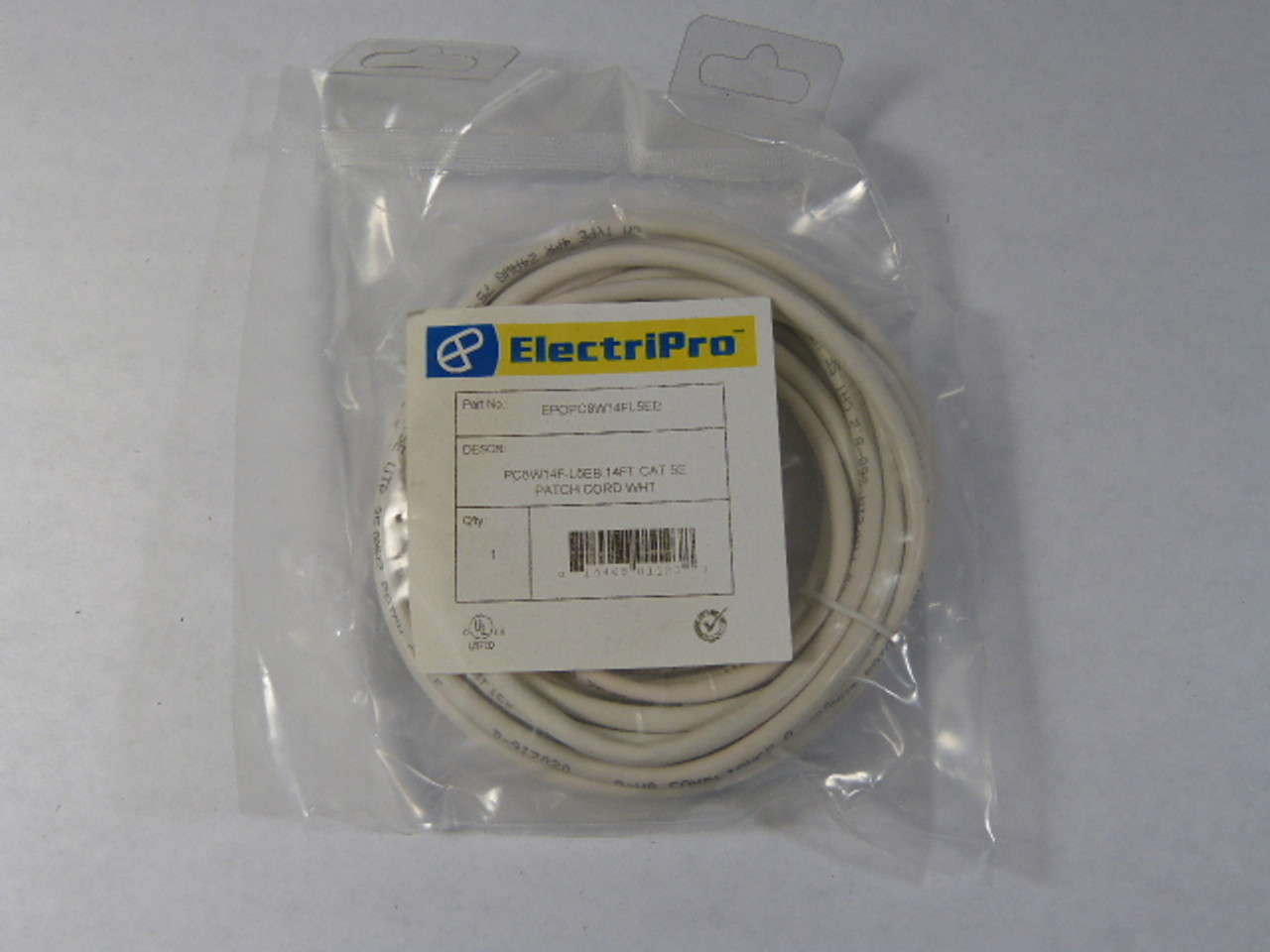 ElectriPro EPOPC8W14FL5EB Cat 5e Patch Cord 14ft SHELF WEAR NWB