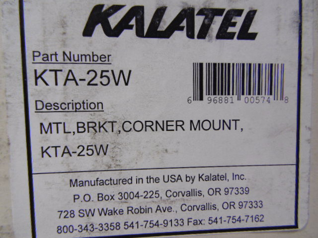 General Electric Kalatel KTA-25W Corner Mount Adapter ! NEW !