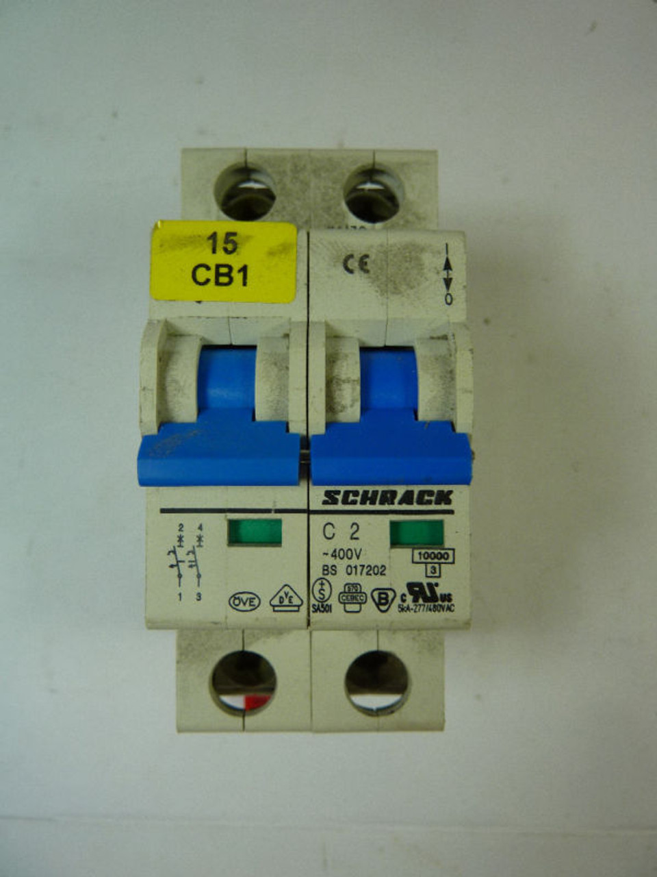 Schrack BS-017202 Circuit Breaker 2A 2-Pole USED