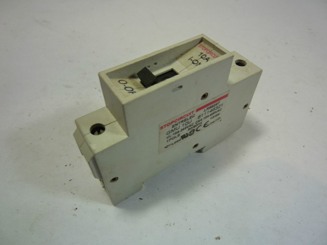 Entrelec GMU-10U Circuit Breaker 10 Amp USED