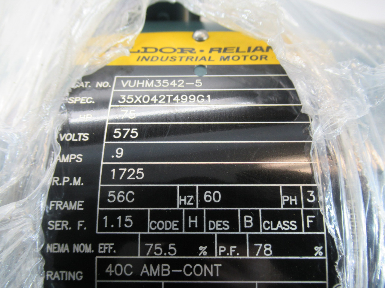 Baldor .75HP 1725RPM 575V 56C TEFC 3Ph .9A 60Hz ! NEW !