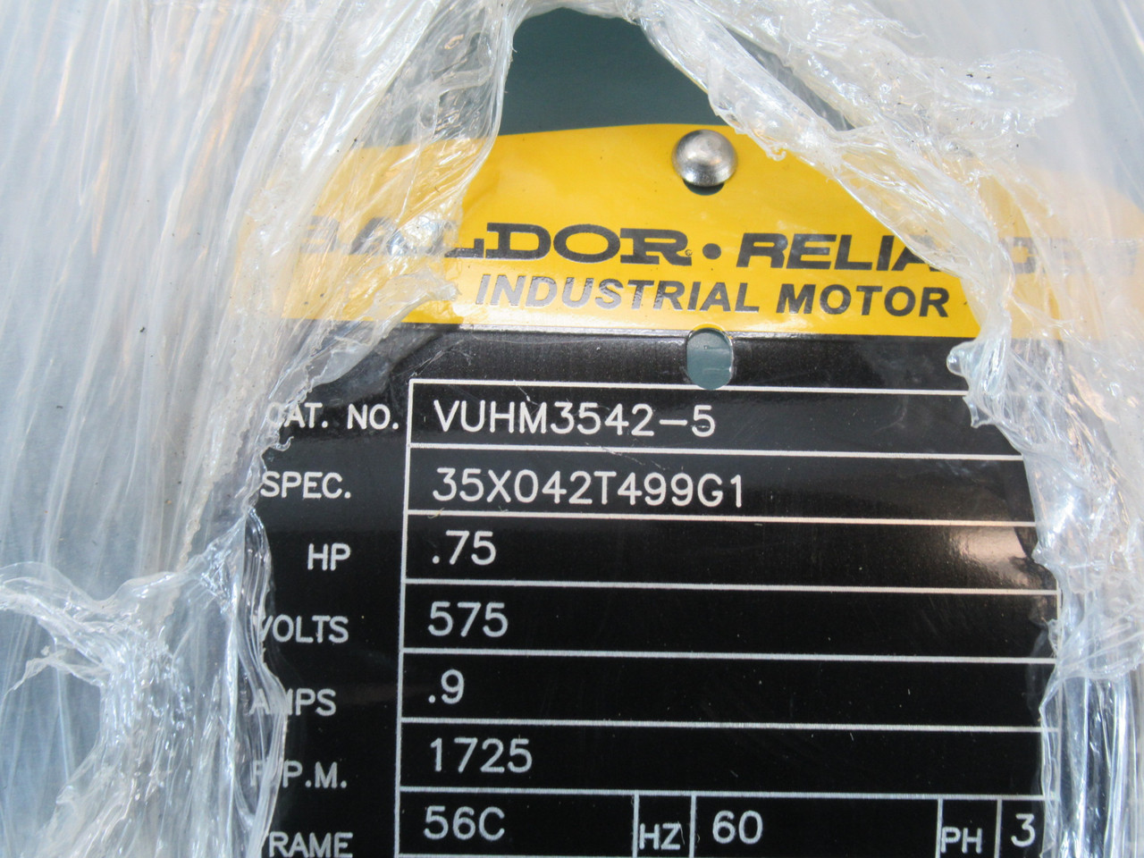 Baldor .75HP 1725RPM 575V 56C TEFC 3Ph .9A 60Hz ! NEW !