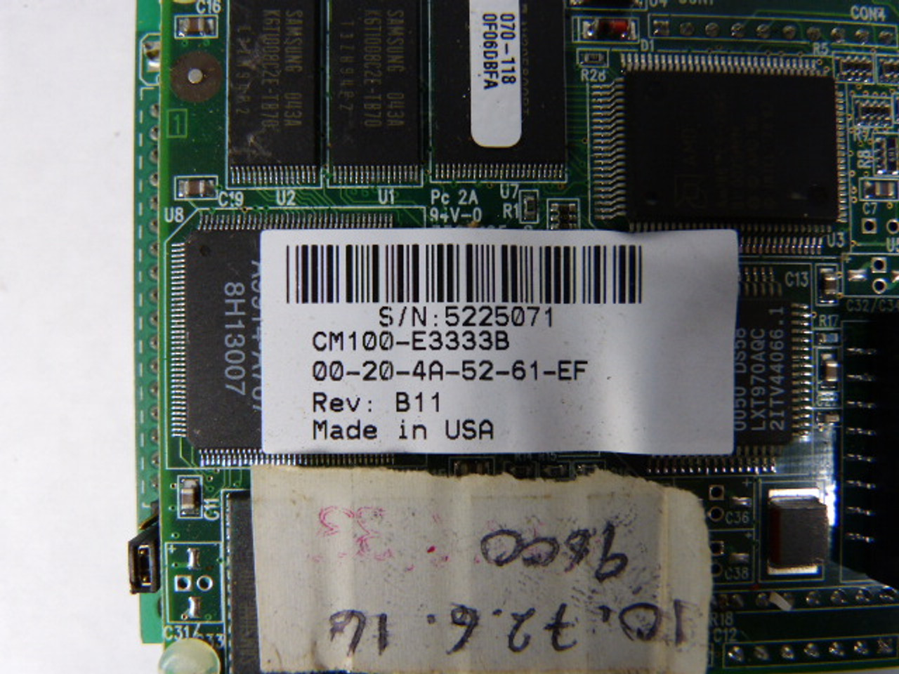 Rice Lake CM100-E3333B 00-20-4A-52-61-EF Rev. B11 PC Board USED