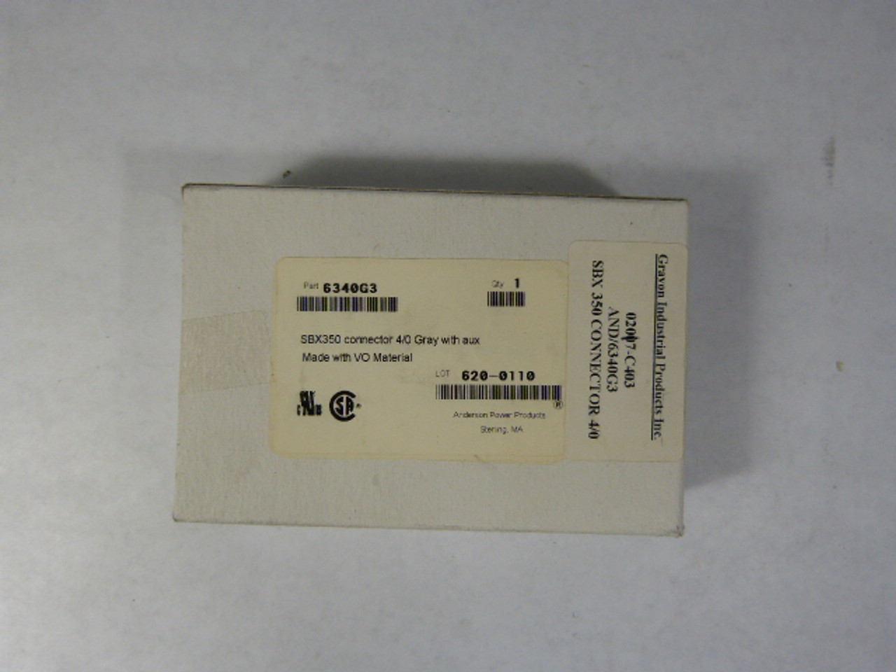 Anderson 6340G3 SBX350 Industrial Connector 350A NEW