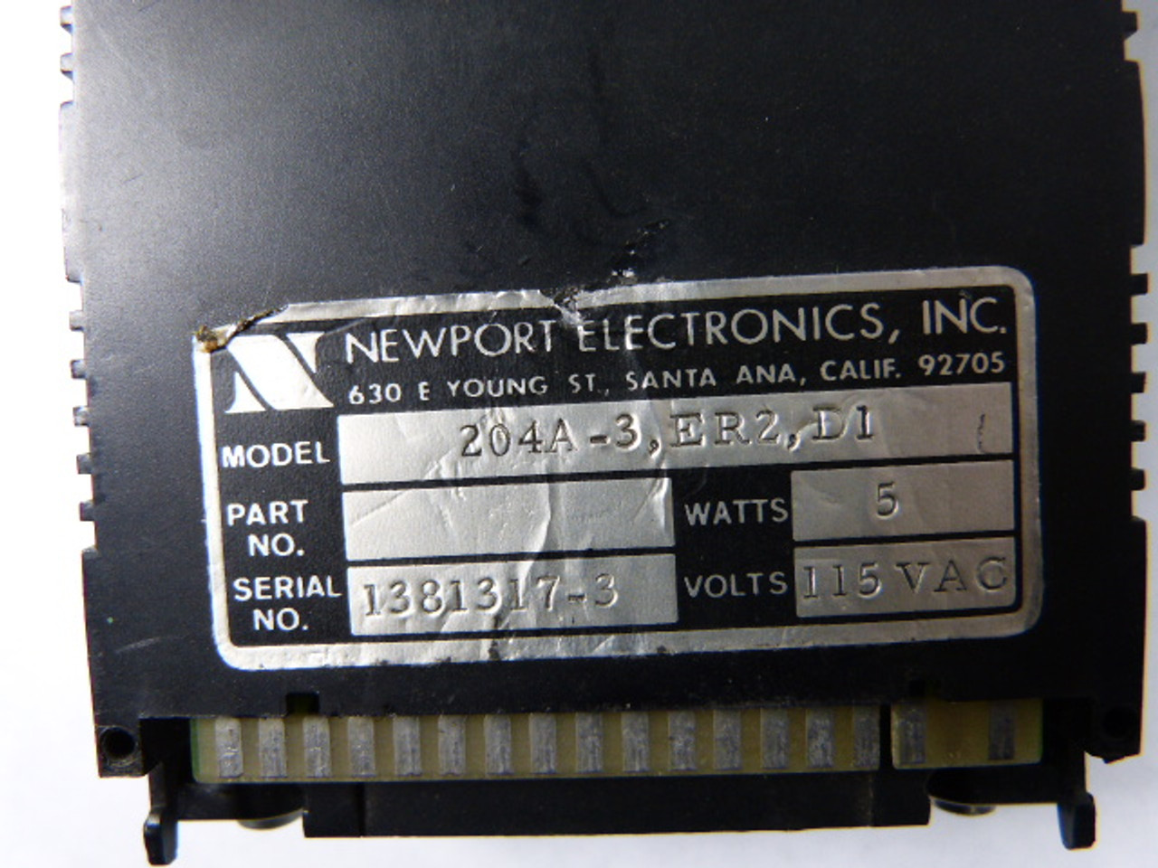 Newport 204A-3-ER2-D1 Digital Panel Meter 115VAC USED