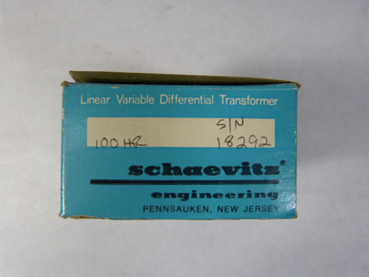 Schaevitz 100HR Linear Variable Differential Transformer ! NEW !