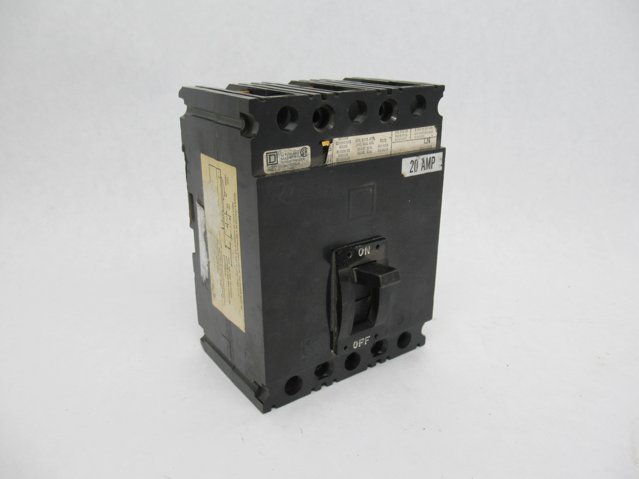 Square D FAL-34020 Circuit Breaker 20A 480VAC 3-Pole USED