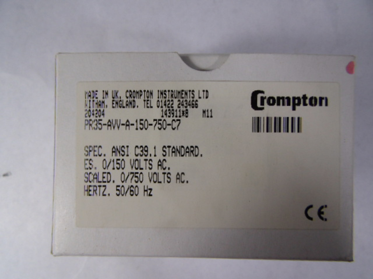 Crompton Comex PR35-AVV-A-150-750-C7 Panel Meter 0-750VAC ! NEW !