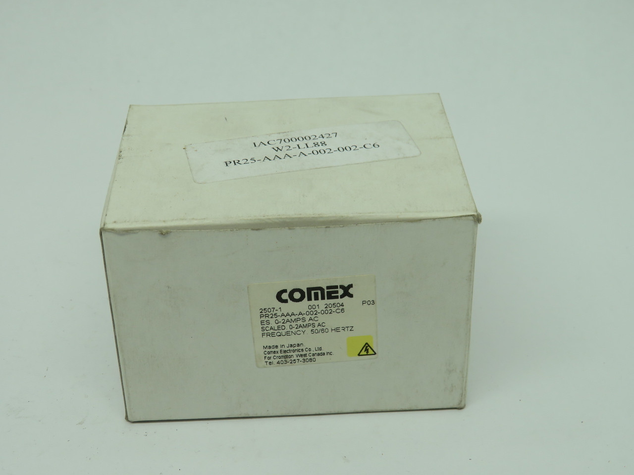 Crompton Comex PR25-AAA-A-002-002-C6 Panel Meter 0-2 AC Amp ! NEW !