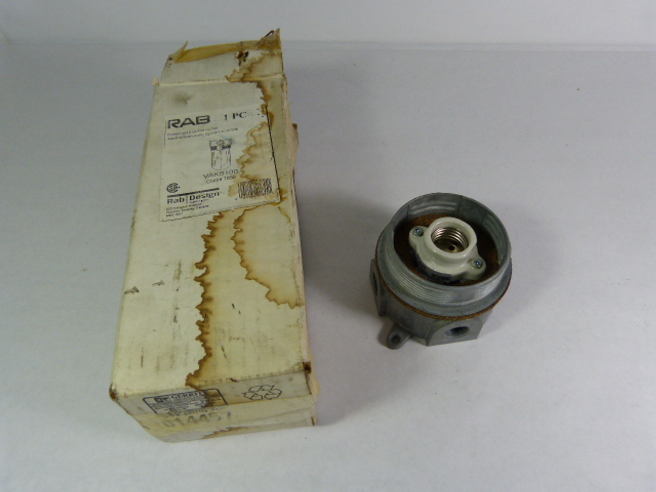 RAB VAKS100 Weather Proof Light Fixture BASE ONLY Damaged Box/Shelf Wear NEW