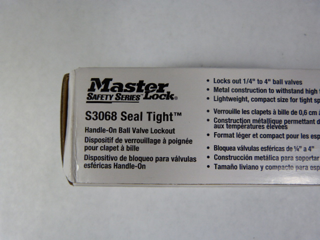 Masterlock S3068 Seal Tight Handle-On Ball Valve Lockout Device ! NEW !