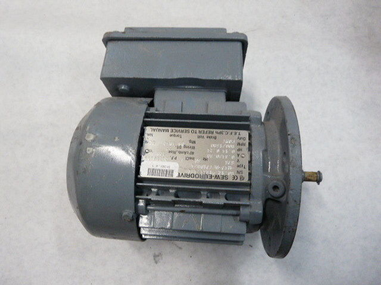 Sew-Eurodrive 0.14/0.24HP 800/1680RPM 575V TEFC 3Ph 0.34/0.38A 60Hz USED