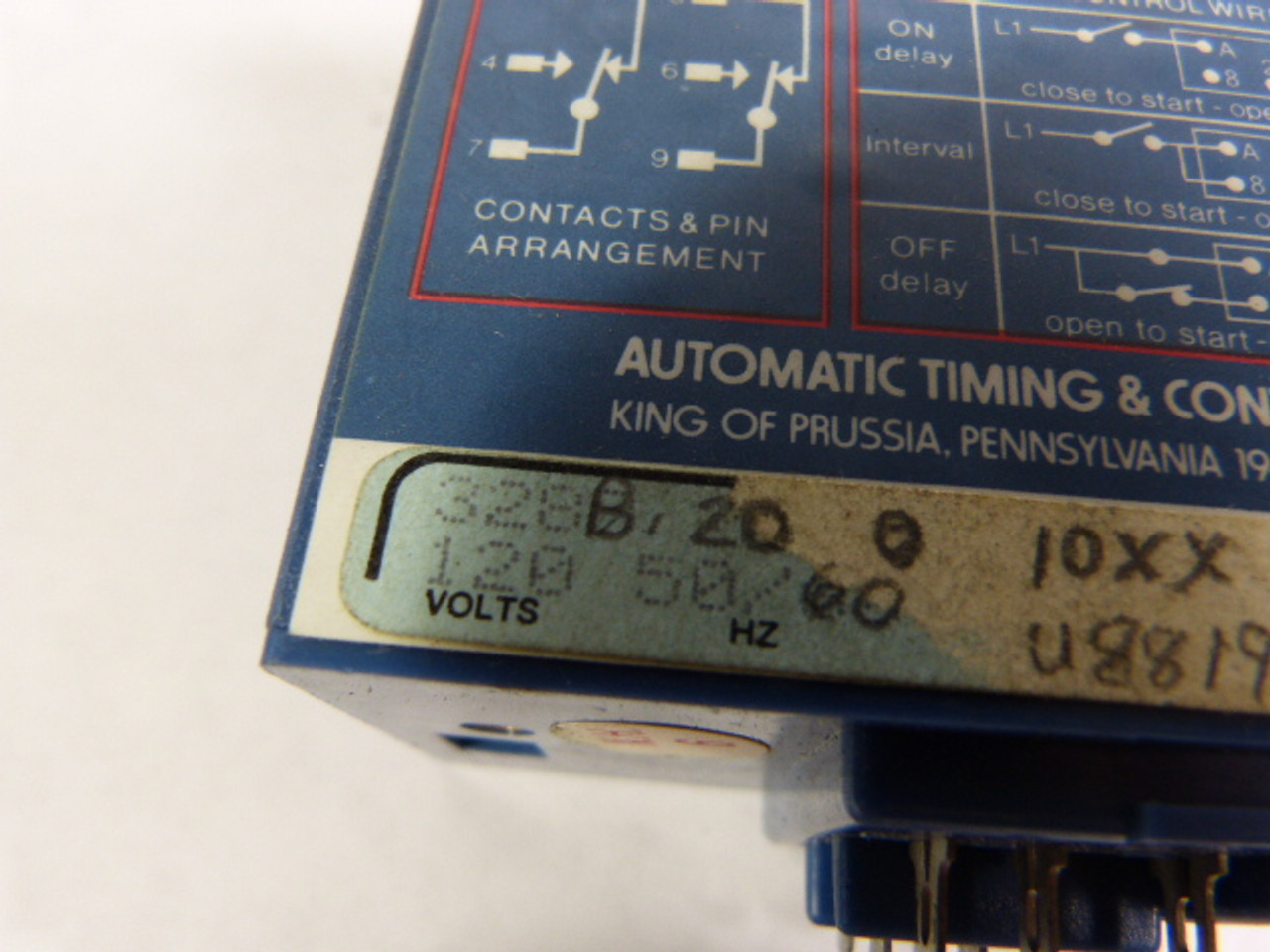 Automatic Timing Controls 328B Mos Time Delay Relay 0-1.0Hrs USED