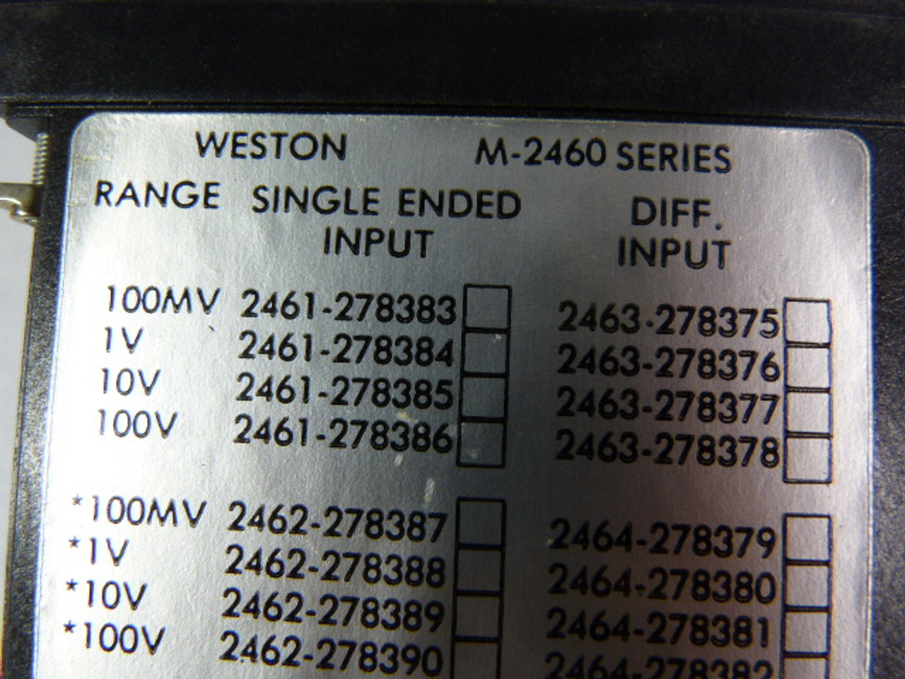 Weston M-2460 Digital Panel Meter 117VAC -50 - ? UADC ! AS IS !