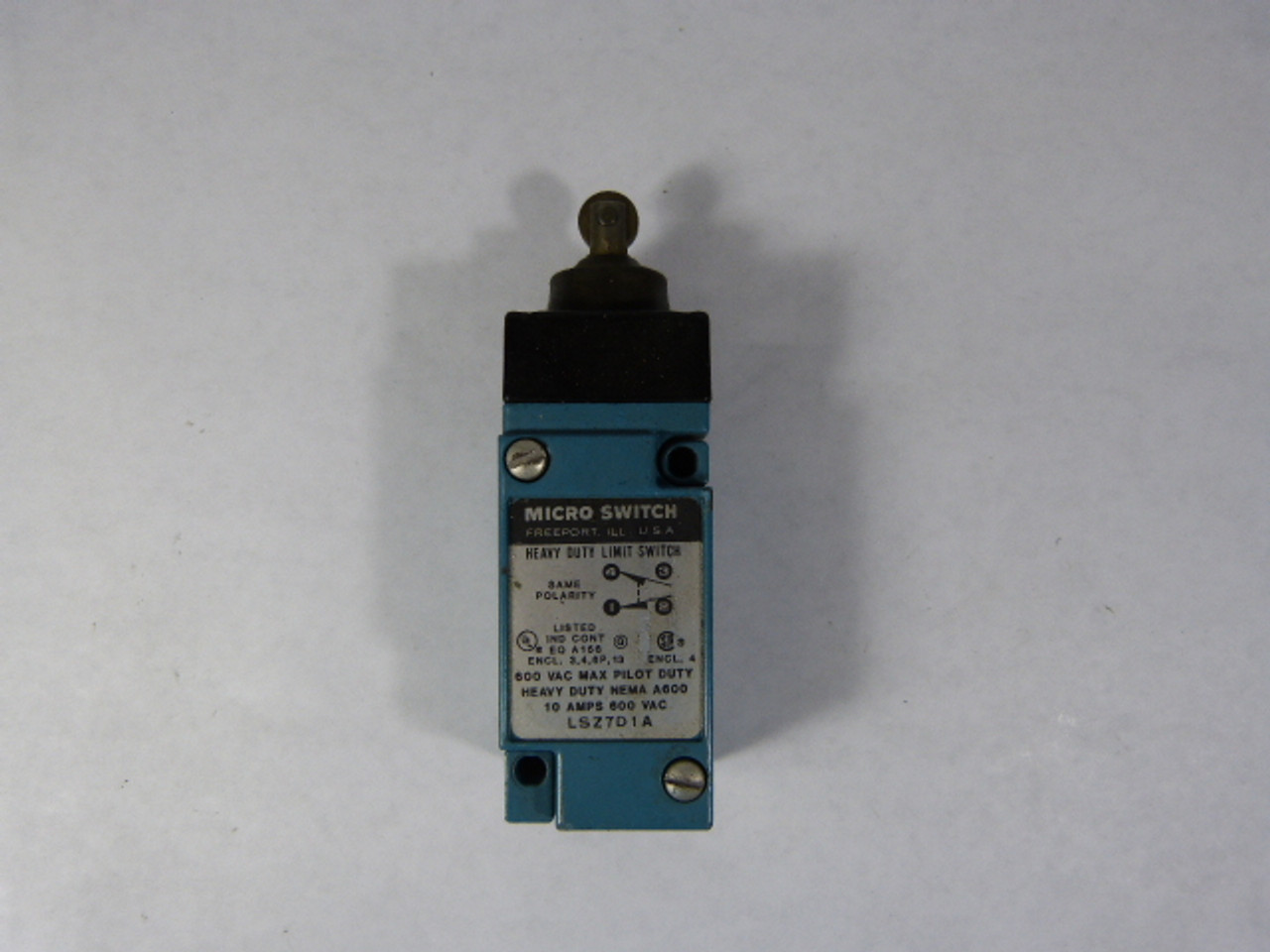 Microswitch LSZ7D1A Limit Switch with Top Roller 600V 10A 1NO 1NC USED