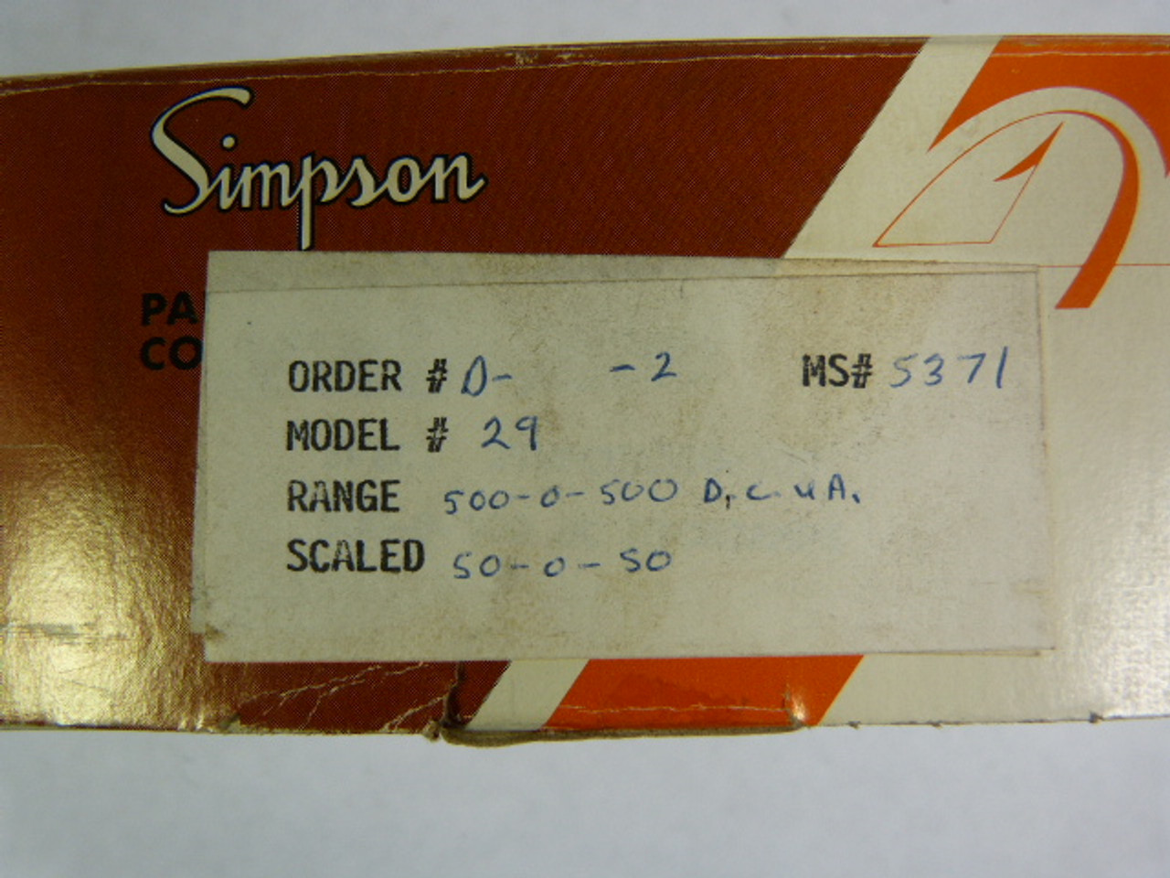 Simpson Model 29 Analog Panel Meter 50-0-50 Cracked Casing ! AS IS !