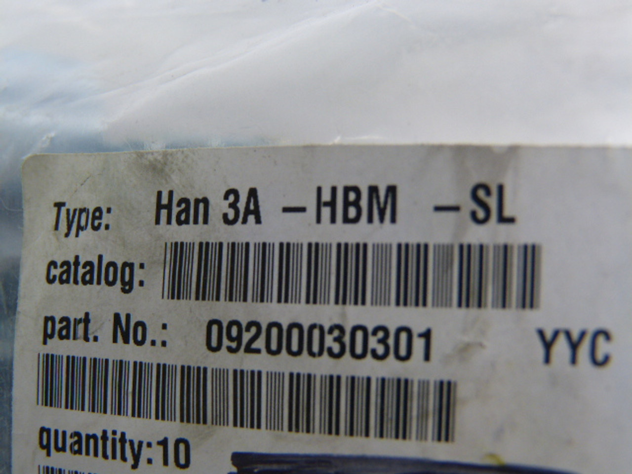 Harting HAN 3A-HBM-SL Bulkhead Housing 09200030 301 ! NOP !