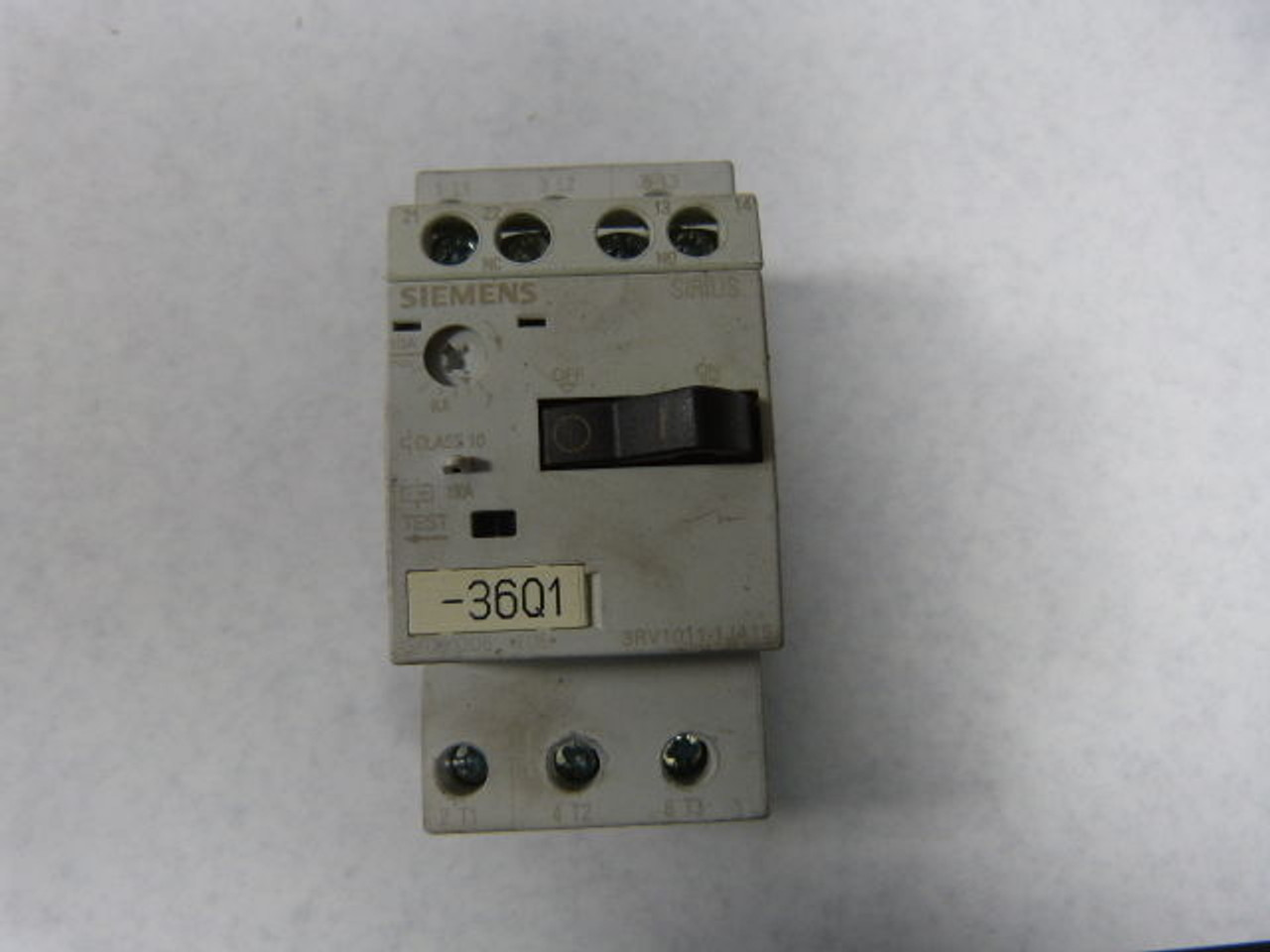 Siemens 3RV1-011-1JA15 Circuit Breaker Class 10 1NO/1NC 7-40A S00 USED