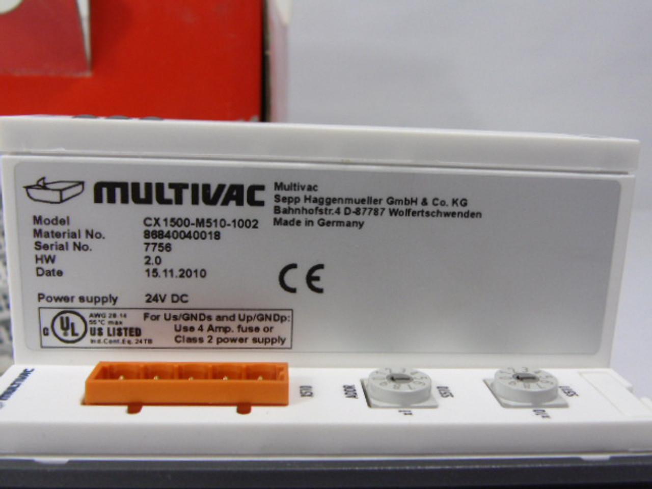 Multivac CX1500-M510-1002 Canopen Master Interface Module 24VDC ! NOP !