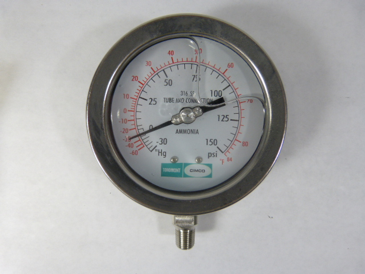 Cimco GT13501B/1001686 Ammonia Pressure Gauge 1/4" NPT -30 to 150PSI ! NEW !