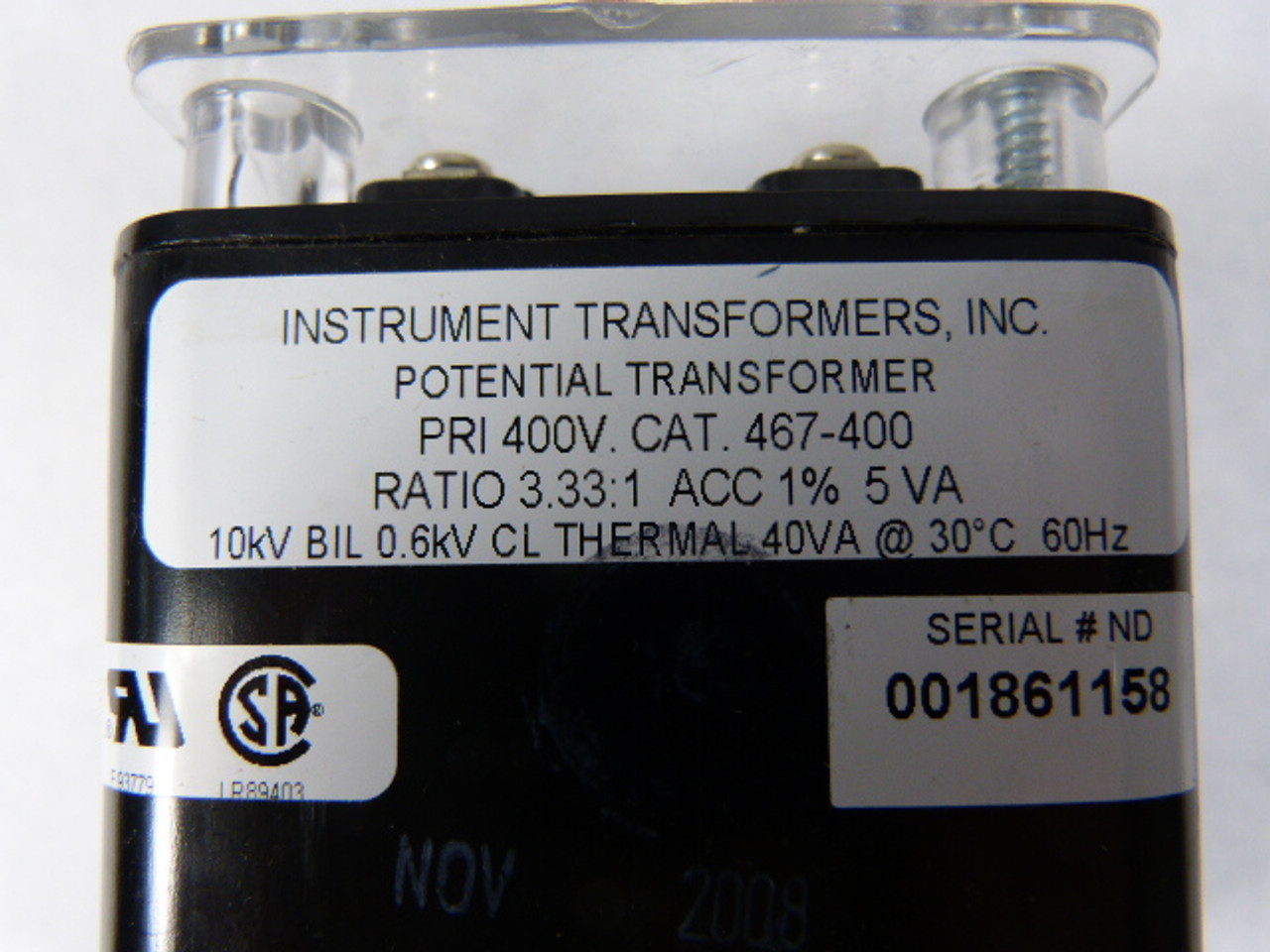 Crompton 467-400 Transformer Ratio 3.33:1 Pri 400V ! NOP !