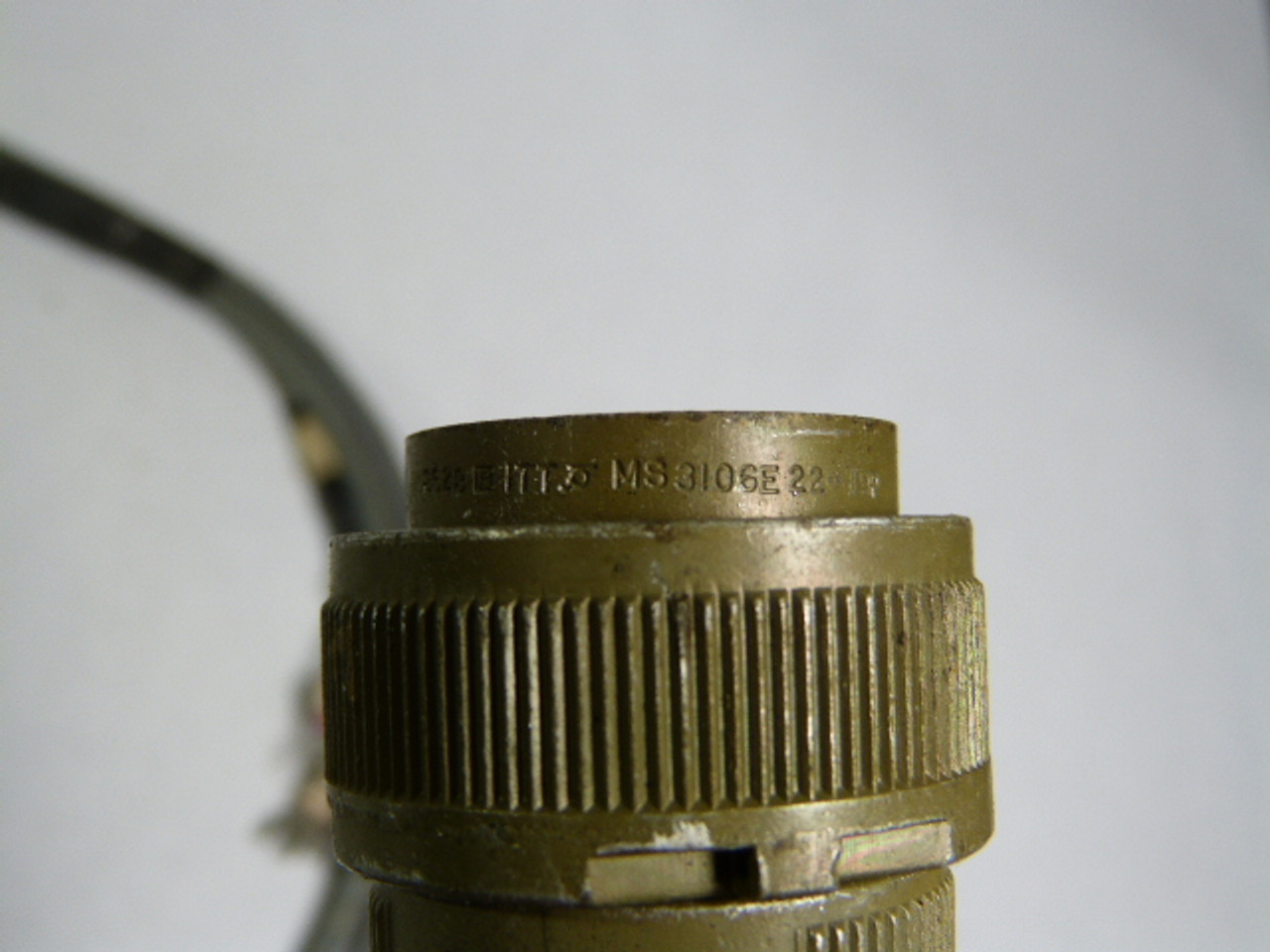 ITT Cannon MS3106E22-19P Circular Connector with Cable USED