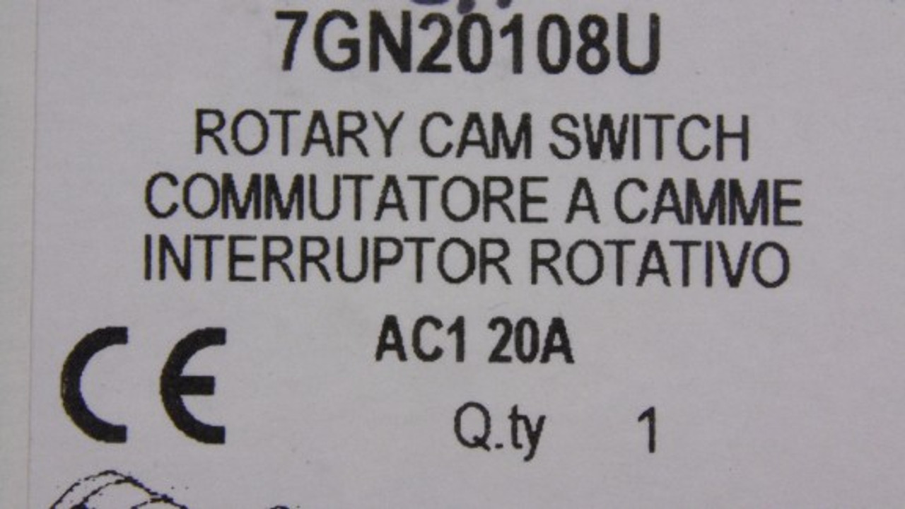 Lovato 7GN20108U Rotary Cam Switch 20A 690V ! NEW !