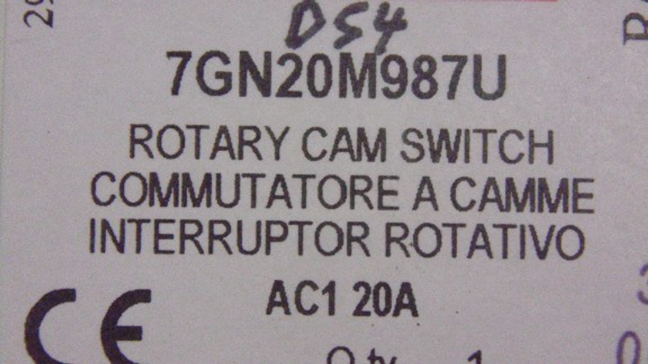 Lovato 7GN20M987U Rotary Cam Switch 20A 690V ! NEW !