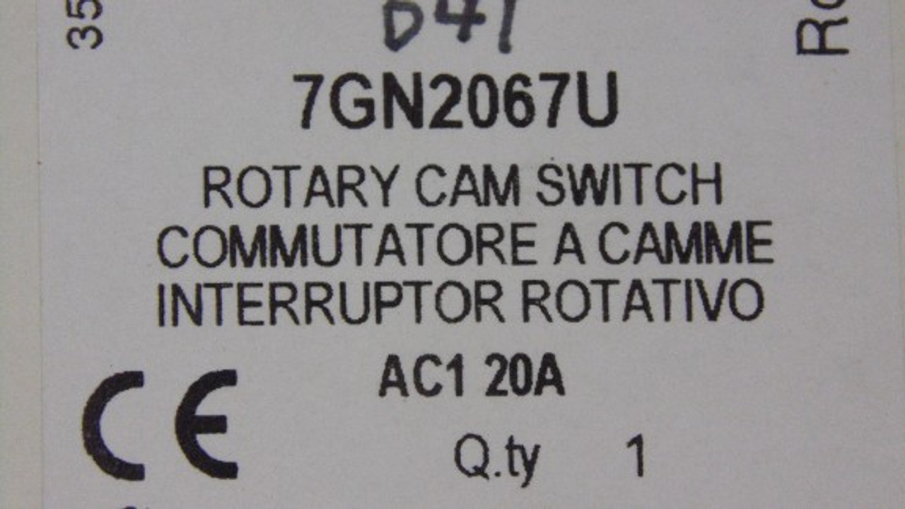 Lovato 7GN2067U Rotary Cam Switch 20A 690V ! NEW !