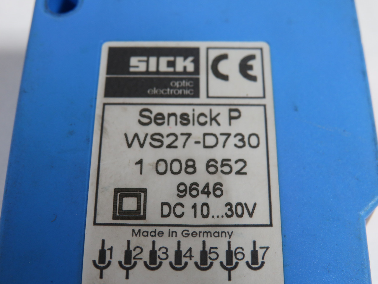 Sick WS27-D730 Photoelectric Sensor 10-30VDC COSMETIC DAMAGE USED