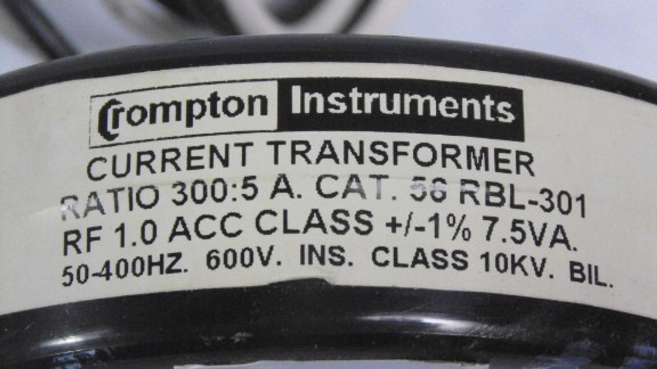 Crompton 56RBL-301 Current Transformer Ratio 300:5A 7.5VA 50-400Hz 600V ! NEW !