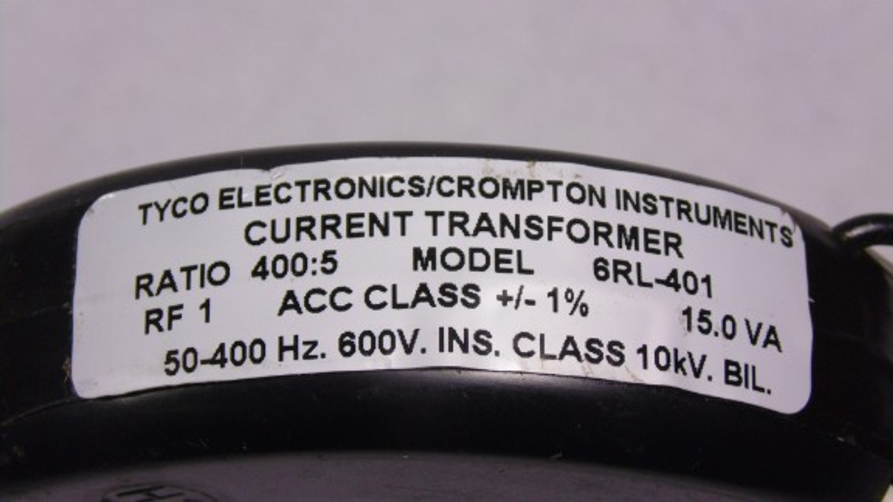 Crompton 6RL-401 Current Transformer Ratio 400:5A 150VA 50-400Hz 600V ! NOP !