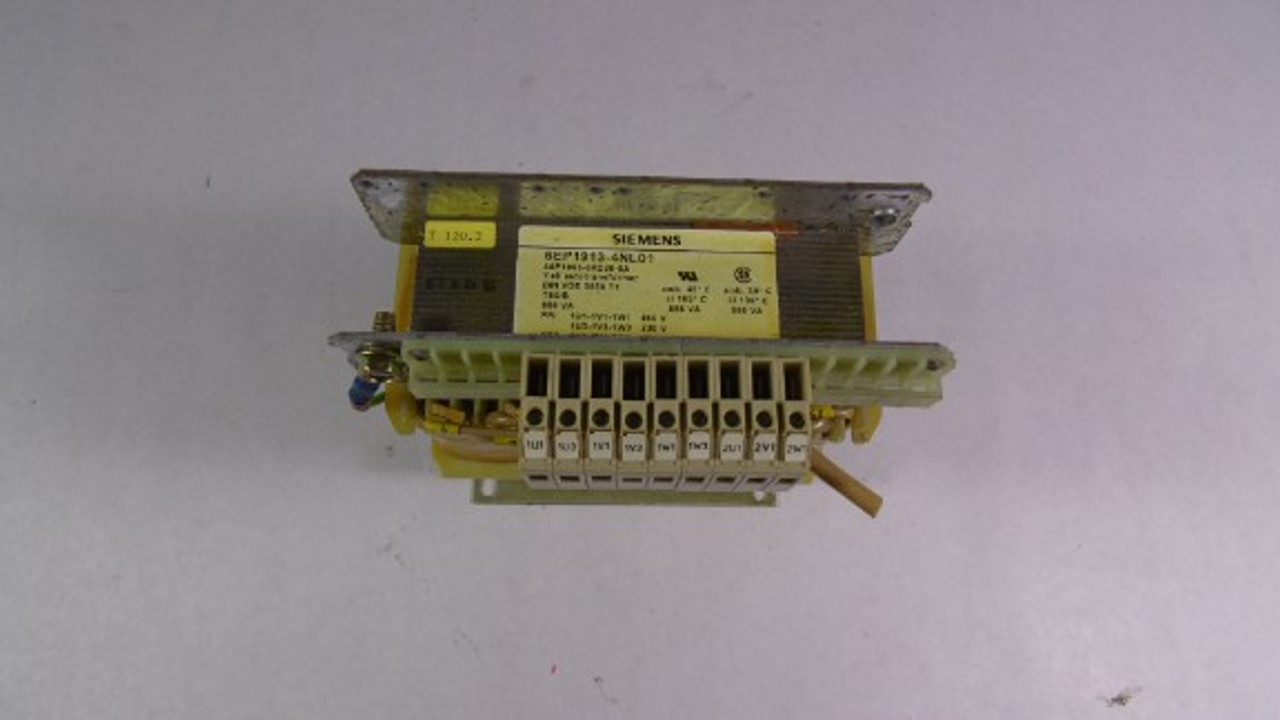 Siemens 6EP1913-4NL01/4AP1995-0AD20-8A Transformer 3-Phase USED